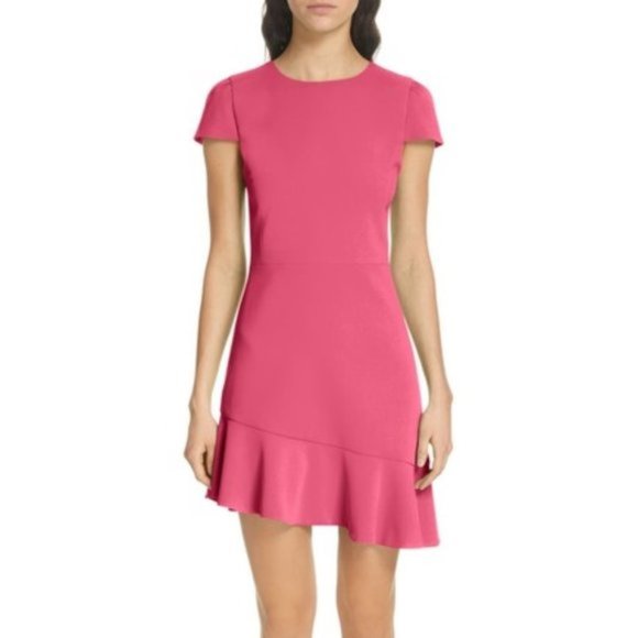 Alice + Olivia Dresses & Skirts - NWT Alice + Olivia Pink Crepe Ruffle Mini Dress 4